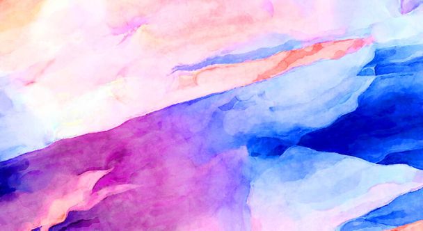 Expressive abstract watercolor artwork. Brush painted digital art painting. Colorful creative watercolor Illustration. - 写真・画像