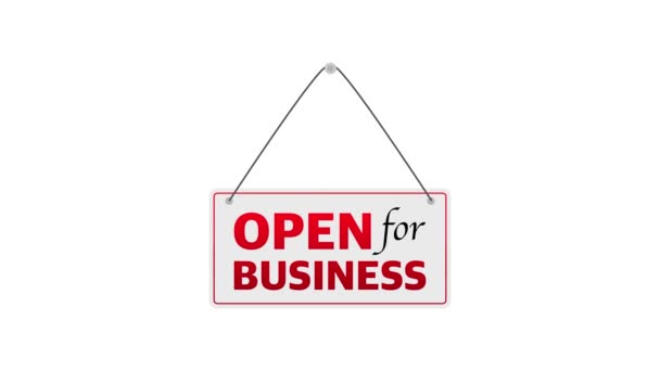 Open for business sign. Flat design for business financial marketing banking. Motion graphics. - Footage, Video