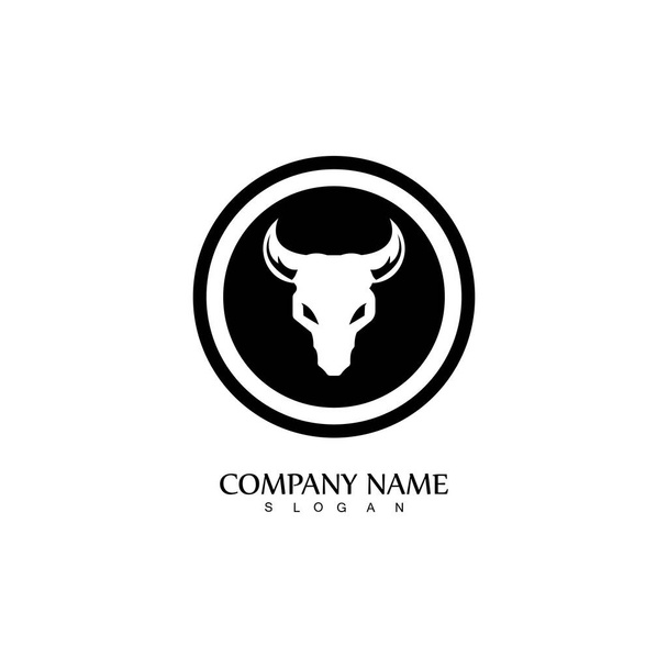 Bull corne logo et symbole modèle icônes app - Vecteur, image