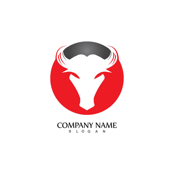 Bull horn logó és szimbólum sablon ikonok app - Vektor, kép
