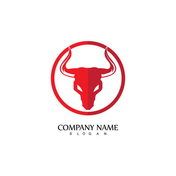 Logo de cuerno de toro y símbolo plantilla iconos aplicación - Vector, imagen
