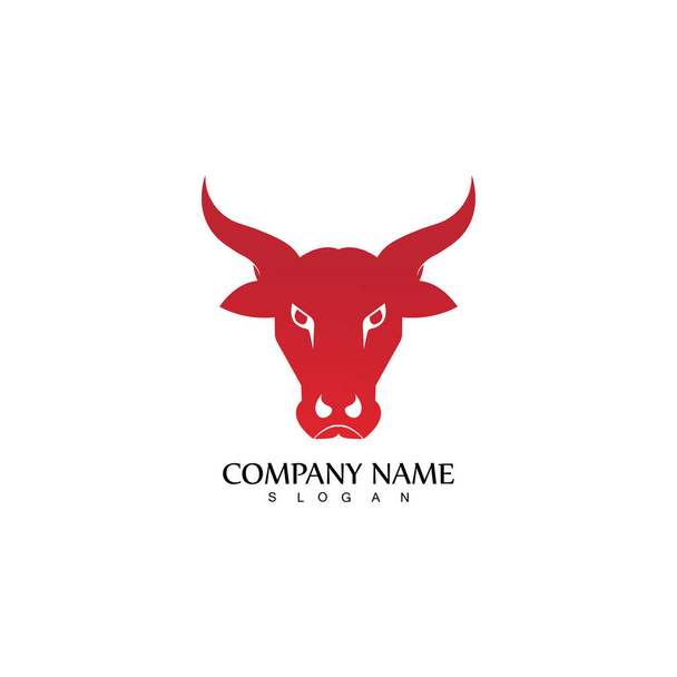 Logo de cuerno de toro y símbolo plantilla iconos aplicación - Vector, imagen