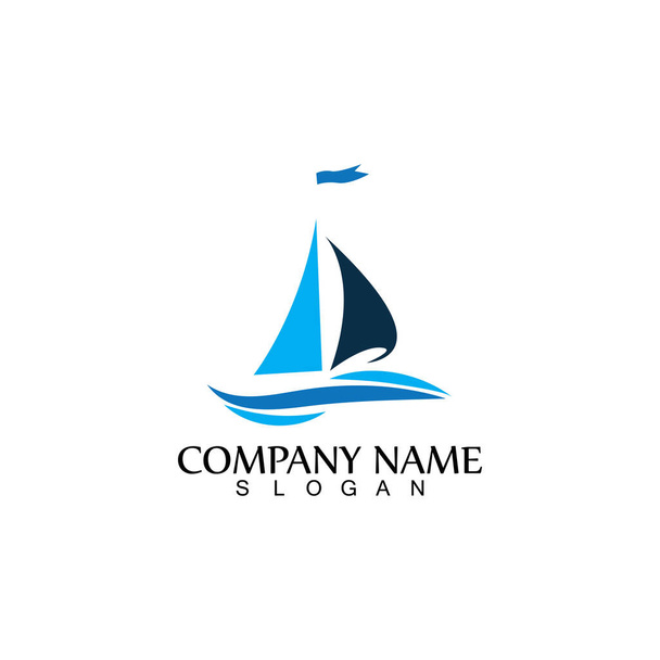 bateau linéaire de croisière océanique silhouette simple linéaire logo vecteur - Vecteur, image