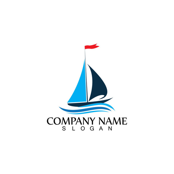 bateau linéaire de croisière océanique silhouette simple linéaire logo vecteur - Vecteur, image
