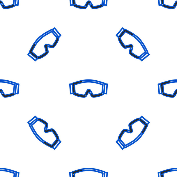 Γραμμή Σκι γυαλιά εικονίδιο απομονωμένη αδιάλειπτη μοτίβο σε λευκό φόντο. Ακραίο άθλημα. Αθλητικός εξοπλισμός. Πολύχρωμο περίγραμμα έννοια. Διάνυσμα - Διάνυσμα, εικόνα