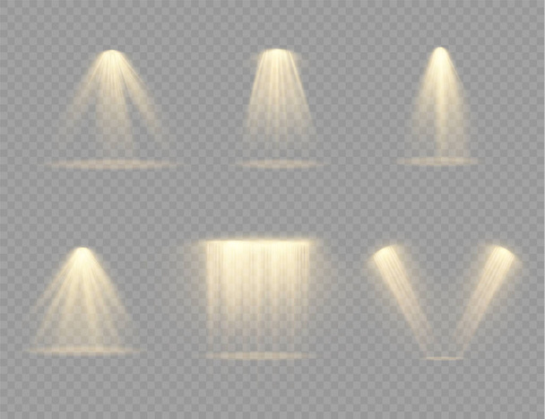 スポットライトプロジェクター黄色の光線と光の効果 - 写真・画像