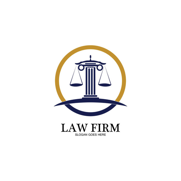 Logotipo do escritório de advocacia e ícone design modelo-vetor - Vetor, Imagem