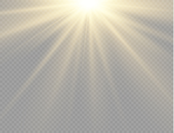 Lumière du soleil avec explosion lumineuse, rayons du soleil torrents. - Photo, image