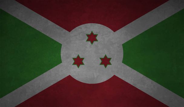 Burundi national flag created in grunge paint, style - Vector, Image