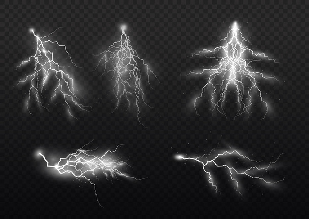 Set of zippers, thunderstorm and effect lightning. - Photo, Image