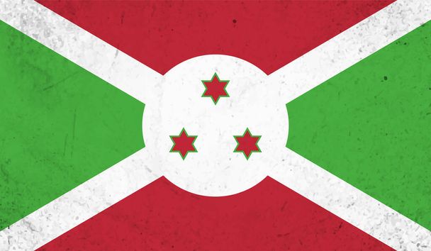 Burundis Nationalflagge in Grunge-Farbe, Stil - Vektor, Bild