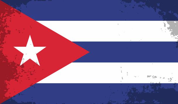 Kuba nemzeti zászló készült grunge stílusban - Vektor, kép