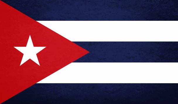 グランジ風に作られたキューバ国旗 - ベクター画像