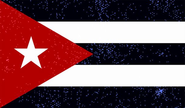 グランジ風に作られたキューバ国旗 - ベクター画像