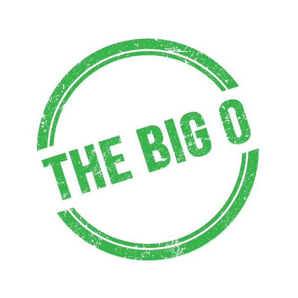 Текст BIG O написаний на зеленому гранжевому вінтажному круглому штампі
. - Фото, зображення