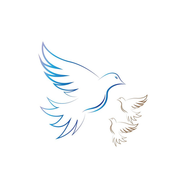Modèle de logo colombe illustration vectorielle - Vecteur, image