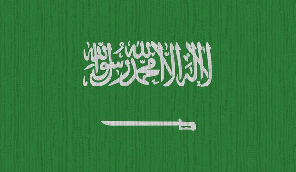 Saudi Arabia flag with waving grunge texture. Vector background. - Vector, Image
