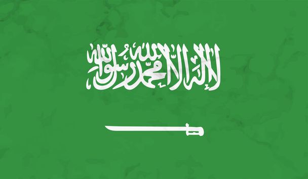 Bandeira da Arábia Saudita com textura grunge acenando. Fundo vetorial. - Vetor, Imagem