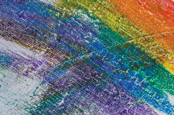 resumo arco-íris de fundo multicolorido formado pelo apagamento de tintas da tela, foco curto. Não um objeto de arte, efeito temporário.  - Foto, Imagem