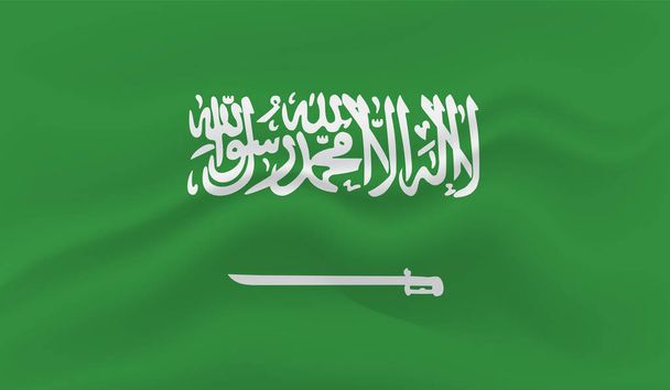 Σημαία Σαουδικής Αραβίας με κυματιστή υφή grunge. Ιστορικό διανύσματος. - Διάνυσμα, εικόνα
