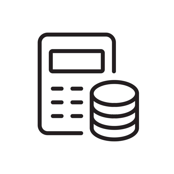 Financial calculation outline icon vector money concept for graphic design, logo, web site, social media, mobile app, ui illustration - Vector, Image