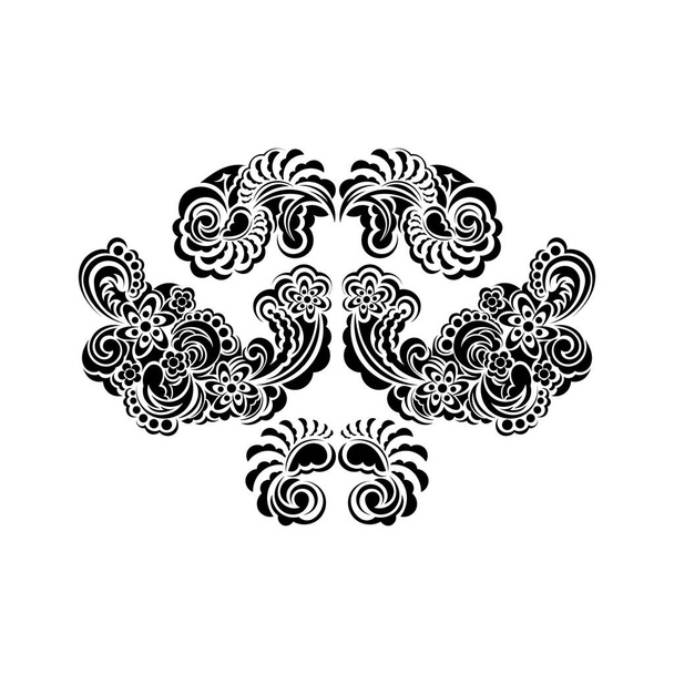 Vintage-Muster mit Retro-Barockblumen. Isoliert. Vektorillustration - Vektor, Bild