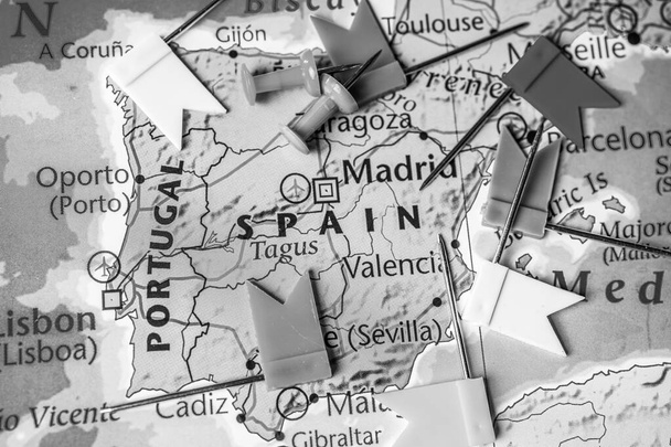 Spain on map of Europe - Photo, Image