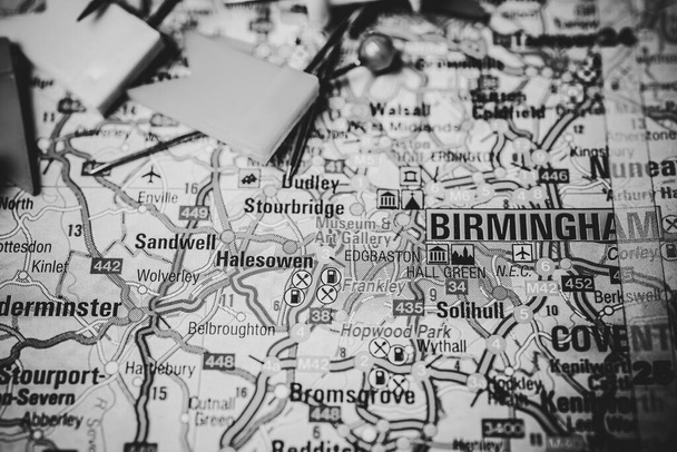 Birmingham no mapa da Europa
 - Foto, Imagem