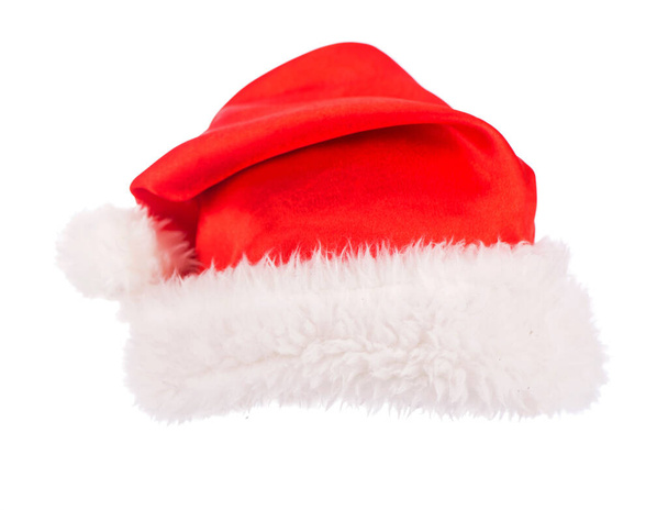 Single Santa Claus red hat isolated on white background - Foto, immagini