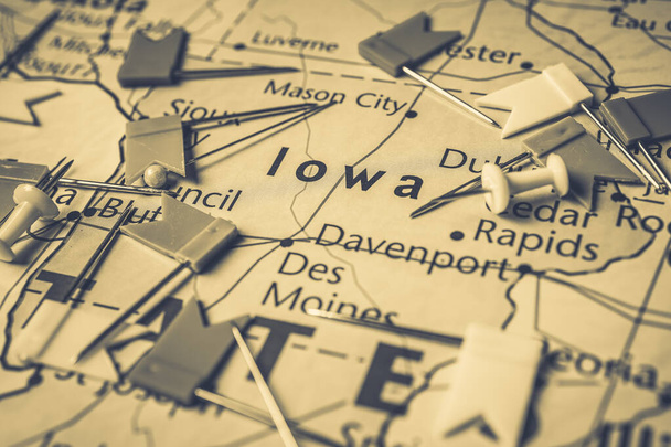 Iowa az USA térképen - Fotó, kép