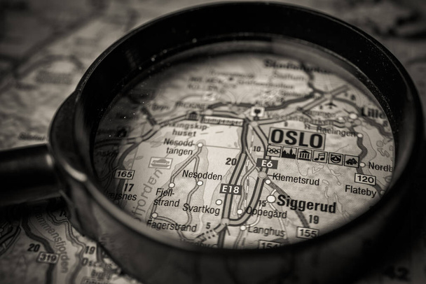 Oslo en el mapa de Europa - Foto, Imagen