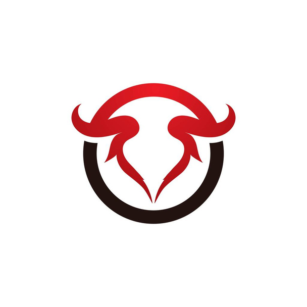 Touro chifre imagem vetor logotipo irritado - Vetor, Imagem