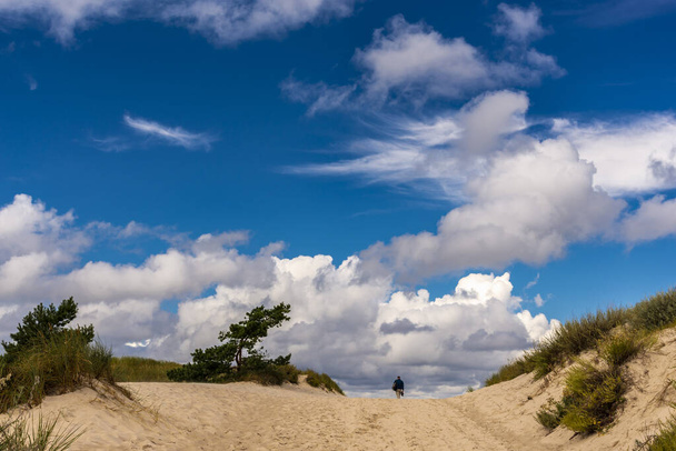 Beautiful see landscape panorama, dune close to Baltic See, Slow - Photo, Image