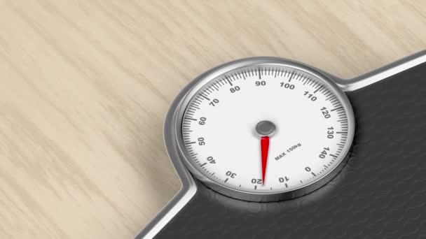 Peso de medición con báscula de pesaje mecánica - Metraje, vídeo