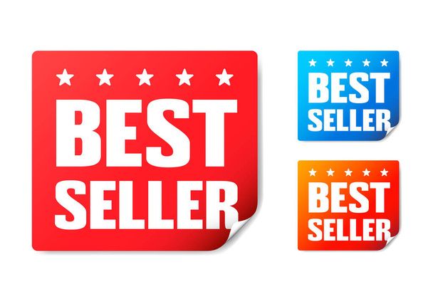Σύνολο διανυσματικών ετικετών best seller - Διάνυσμα, εικόνα