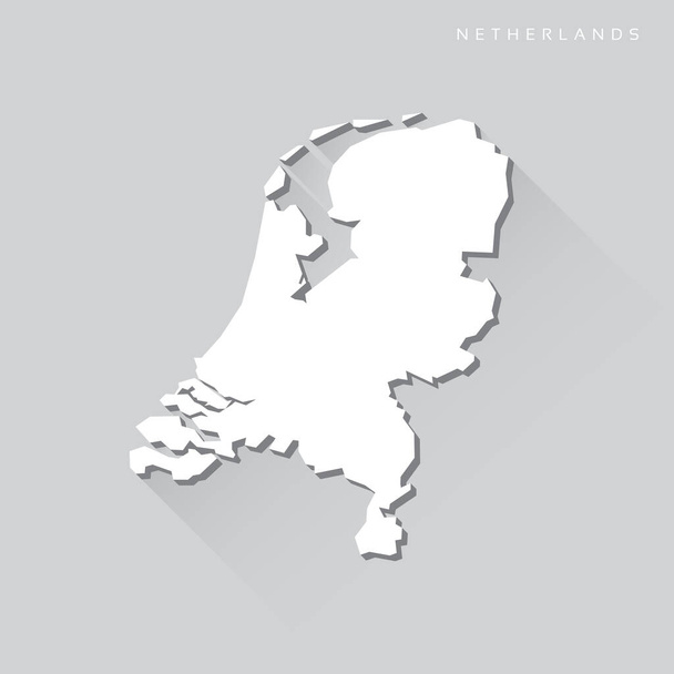Nizozemsko Long Shadow Vector Map - Vektor, obrázek