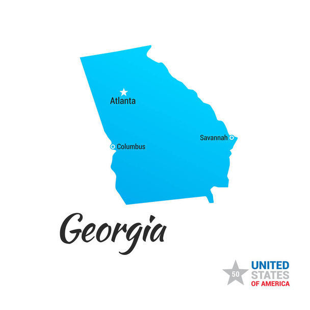 Карта штата Джорджия - Вектор,изображение