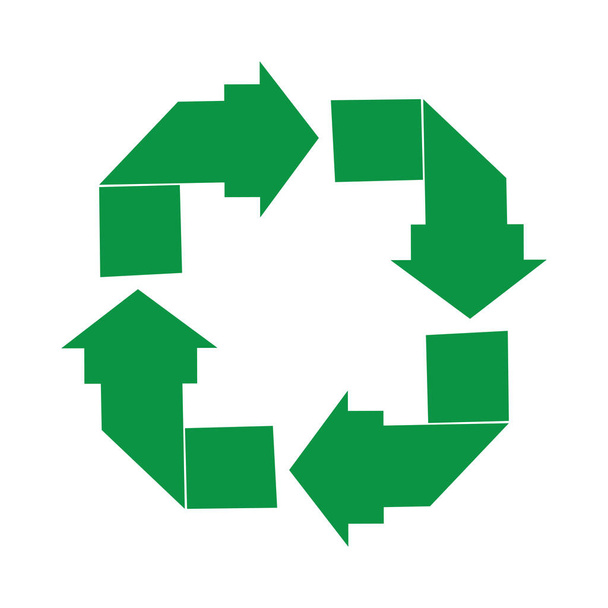 緑の矢印リサイクルロゴベクトルアイコンテンプレート - ベクター画像