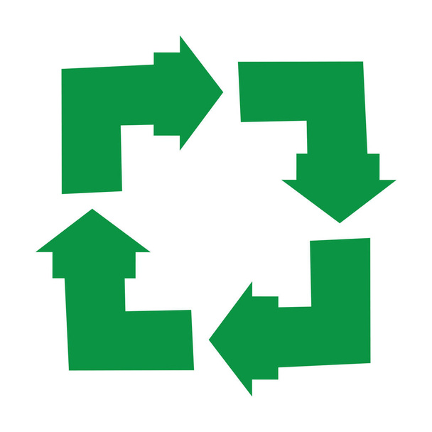 verde flecha reciclar logo vector icono plantilla - Vector, imagen
