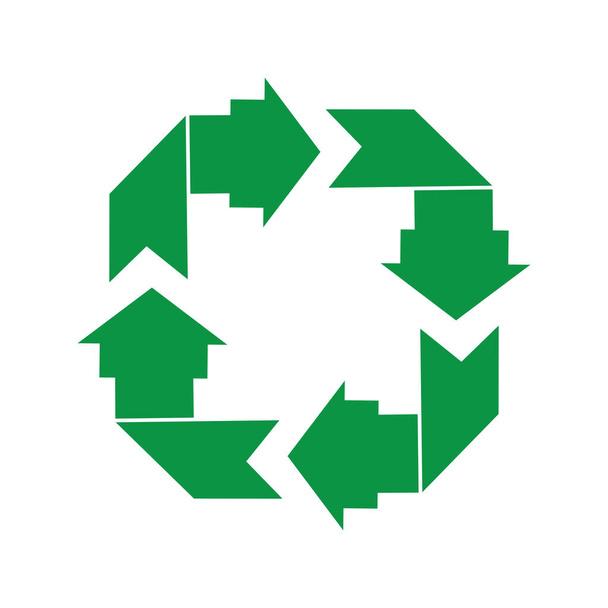 zelená šipka recykluje šablonu vektoru loga - Vektor, obrázek