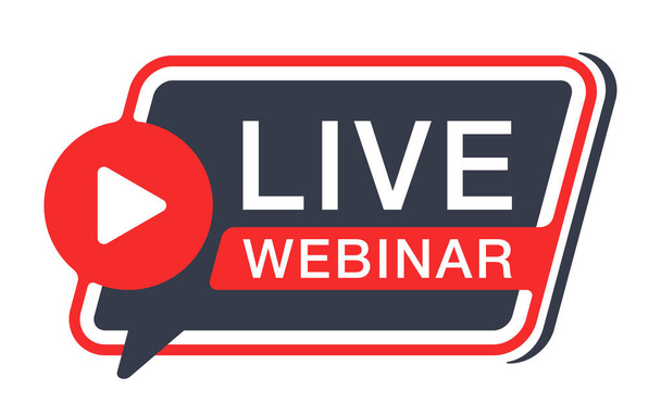 Live webinar rounded and dynamic button - Vector, Image