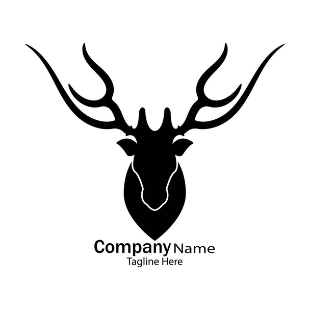 Tête de cerf Logo Modèle vectoriel icône illustration design - Vecteur, image