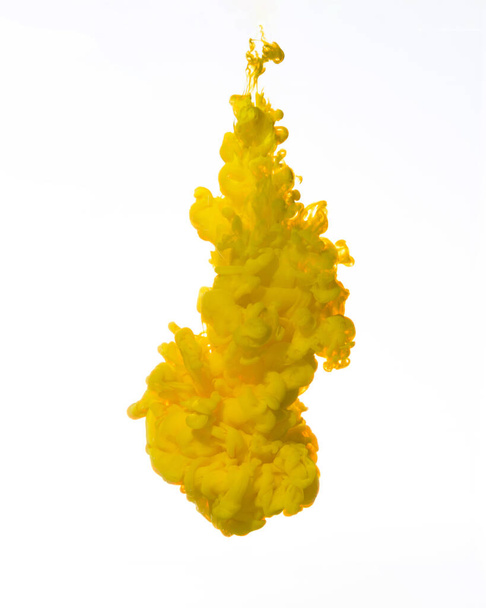 colorful yellow ink falling down. Resolution and high quality beautiful photo - Foto, Imagen