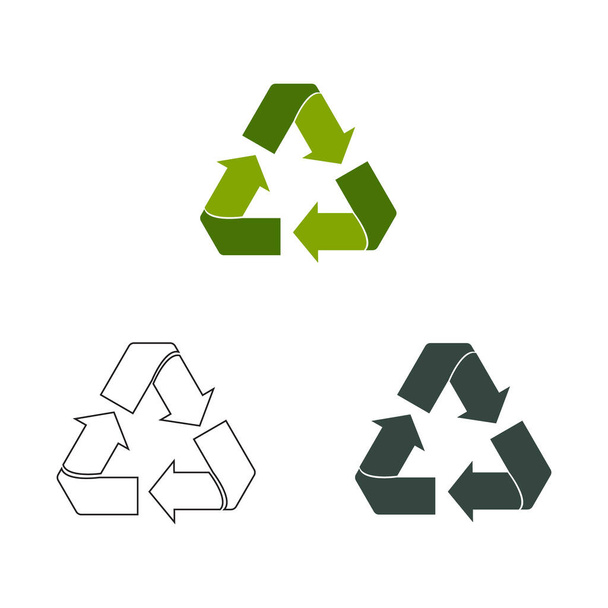Recycle icon symbol vector isolated white background. - Vector, Image