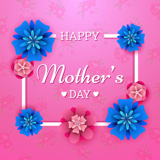 Happy Mother's Day on flowers background - Vector, Imagen