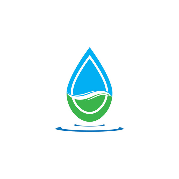Su damlası logo şablonu çizimi - Vektör - Vektör, Görsel