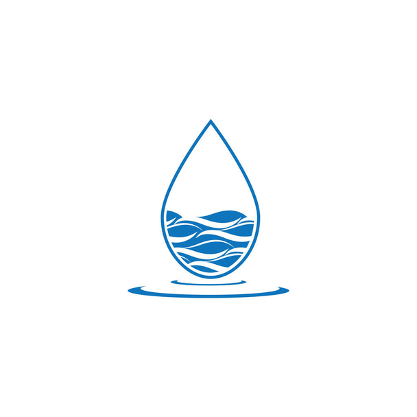 Su damlası logo şablonu çizimi - Vektör - Vektör, Görsel