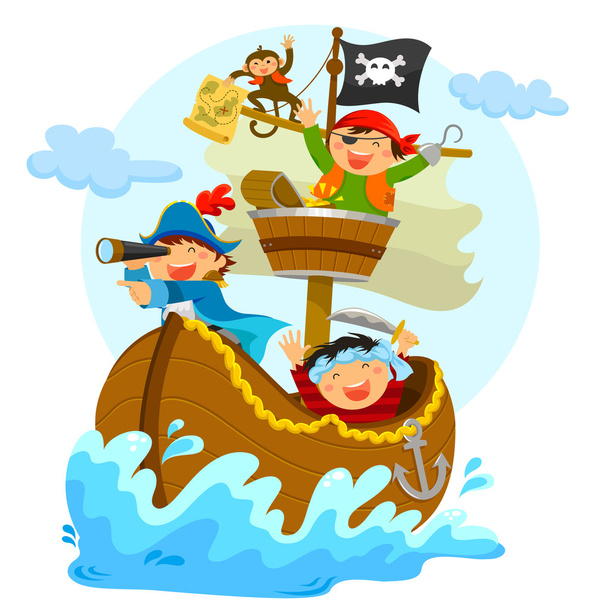 szczęśliwy piratów - Wektor, obraz