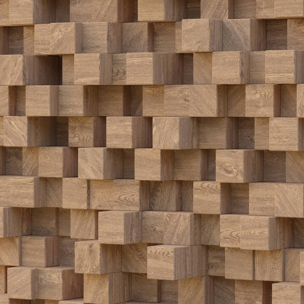3d ілюстрація. Текстура, фон, тривимірні, реалістичні дерев'яні кубики на різних рівнях з тіні, рейки, з текстурою природного. Дерев'яна панель, фон з текстурою дерева. Розповсюдження
 - Фото, зображення