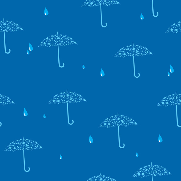 vektorové bezešvé modrá textura s deštníky - Vektor, obrázek
